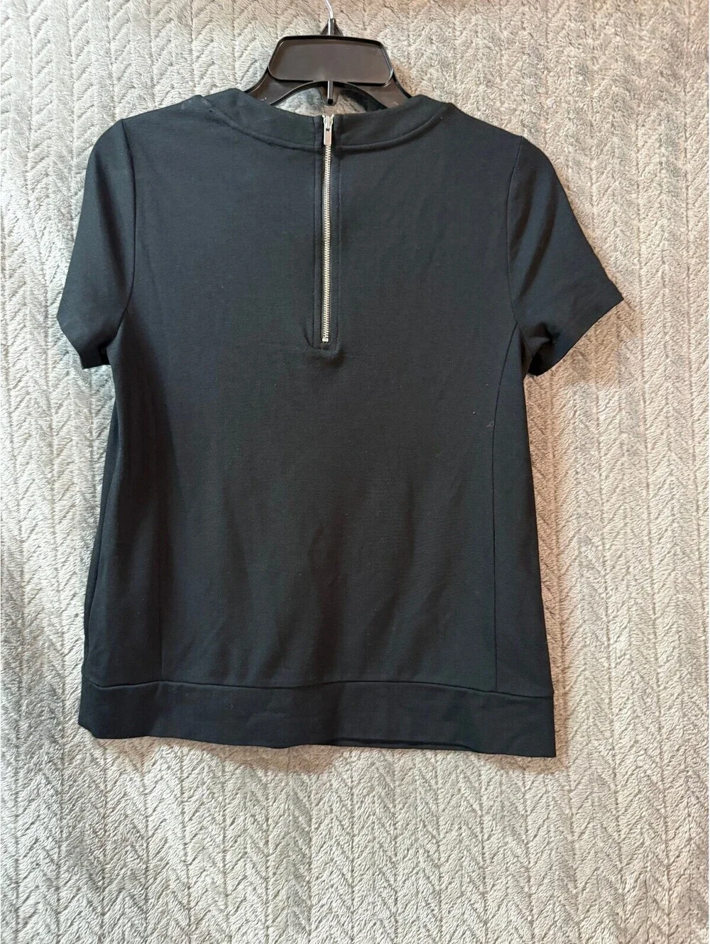 Banana Republic Women's Black Short Sleeve Lace Front Top XS